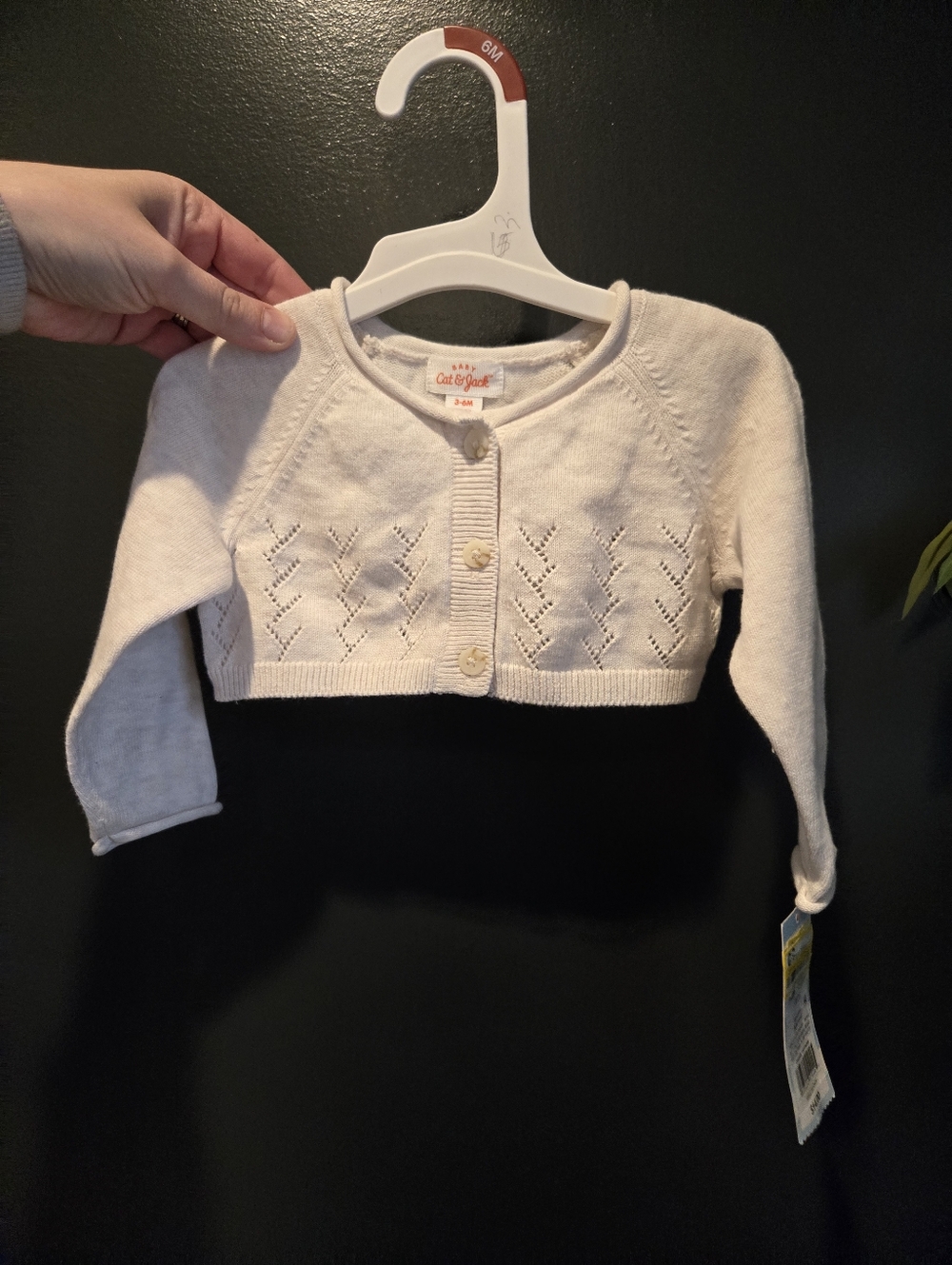 Cream Knit Baby Cardigan Nwt 3-6 Months